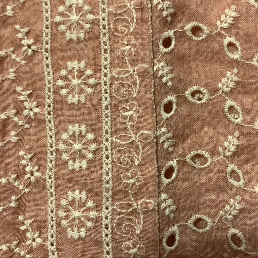 ZARA Malina Coquette Embroidered Pink White Floral Midi Dress 100% Cotton SZ S - Picture 4 of 12